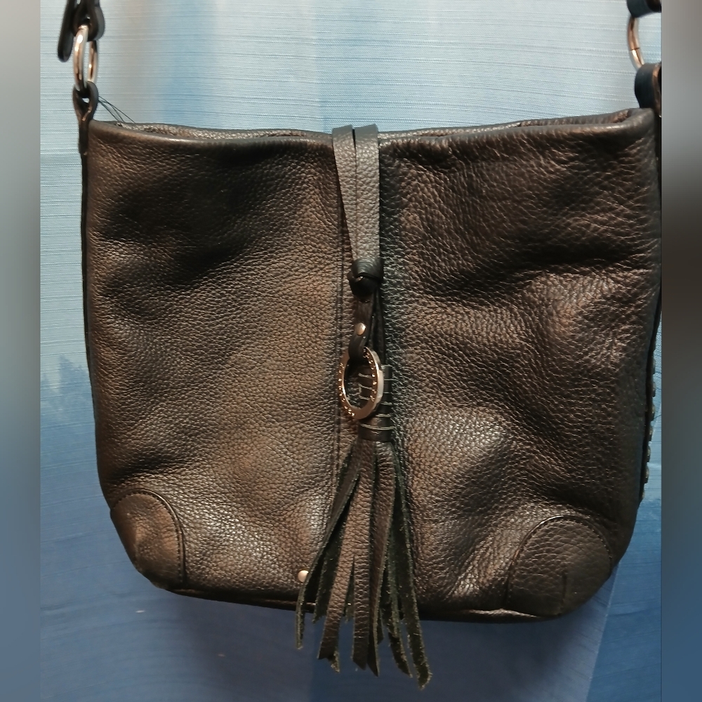 Sanctuary Black Leather Crossbody Bag